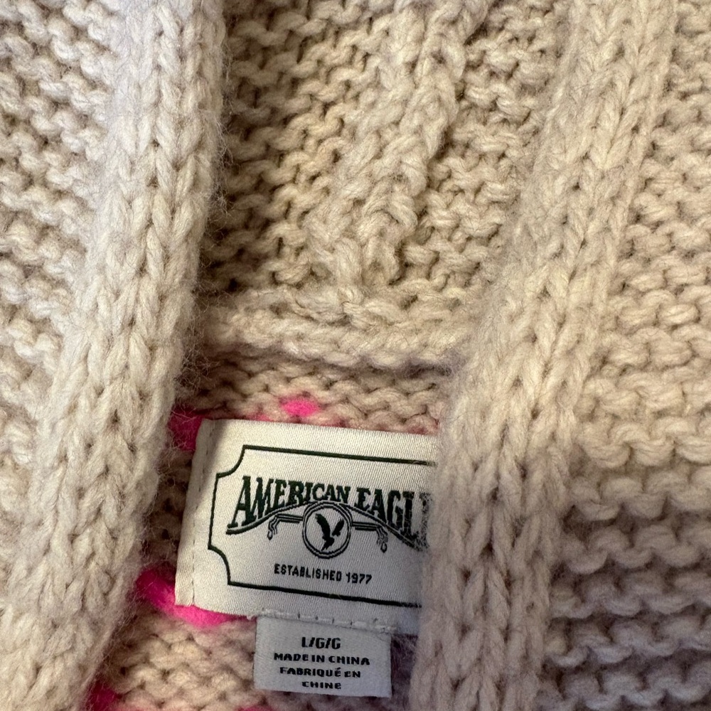 SALE!✨ AE Zip Deer Sweater sz L - Picture 5 of 8